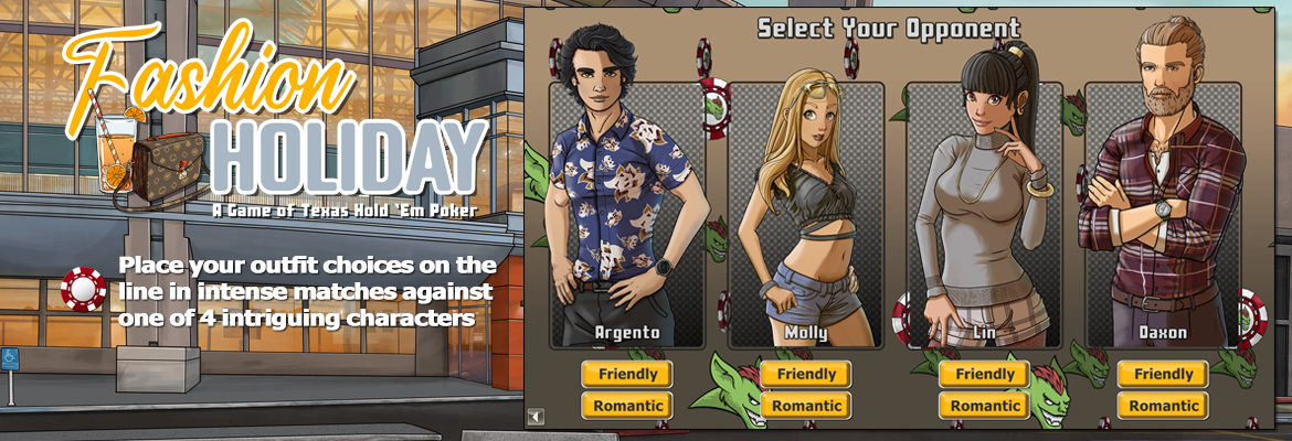 Fashion Holiday - Play against one of four characters.